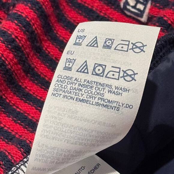 Tommy Hilfiger Vest Puffer Outdoor Casual Nautical Classic Stripe Blue Red XL - Picture 4 of 5